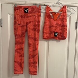 Under Armour Project Rock Red-Orange Activewear Set